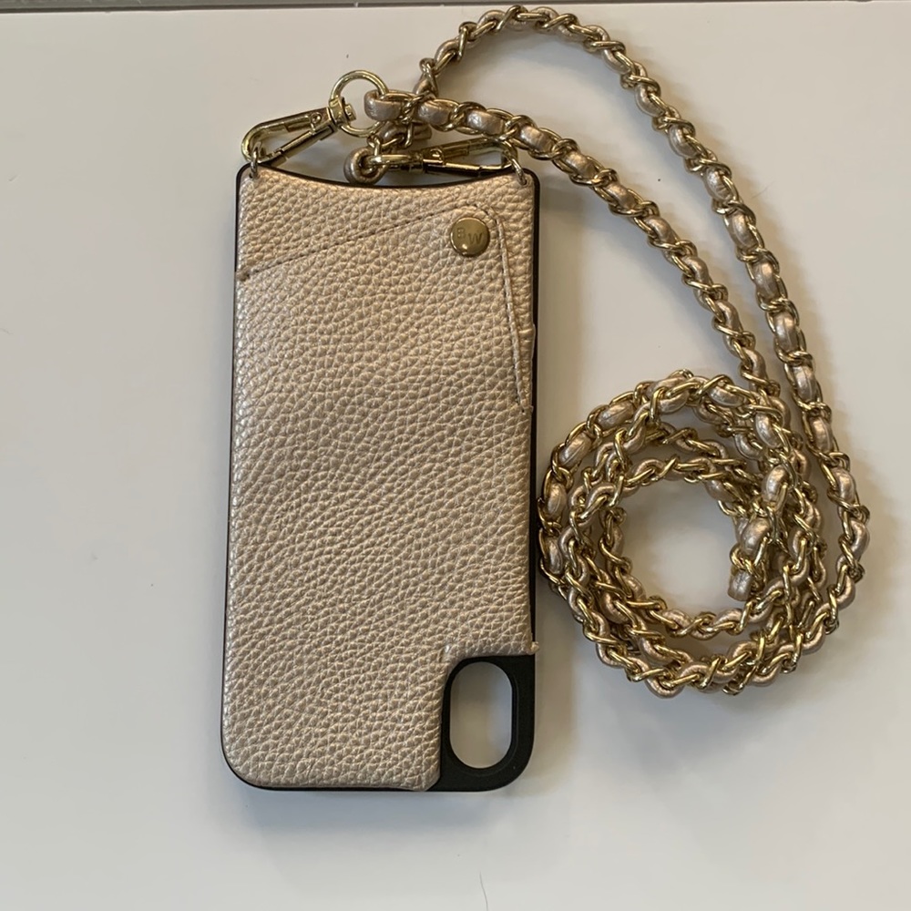 Nukees iPhone Case for 6S Plus Leather Crossbody Wallet Phone Case Chain Strap